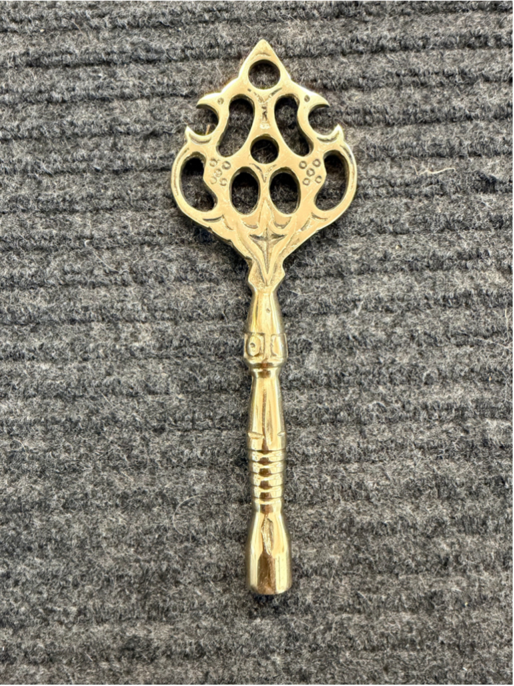 Vintage Ornate Solid Brass Fireplace Gas Valve Key Square Socket Victorian